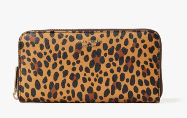 Kate Spade Spencer Leopard Zip Around Continental Wallet 1